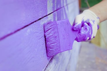 hand painting exterior wall purple